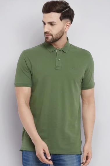Mens Cotton Wrinkle Free Solid Polo T-Shirts