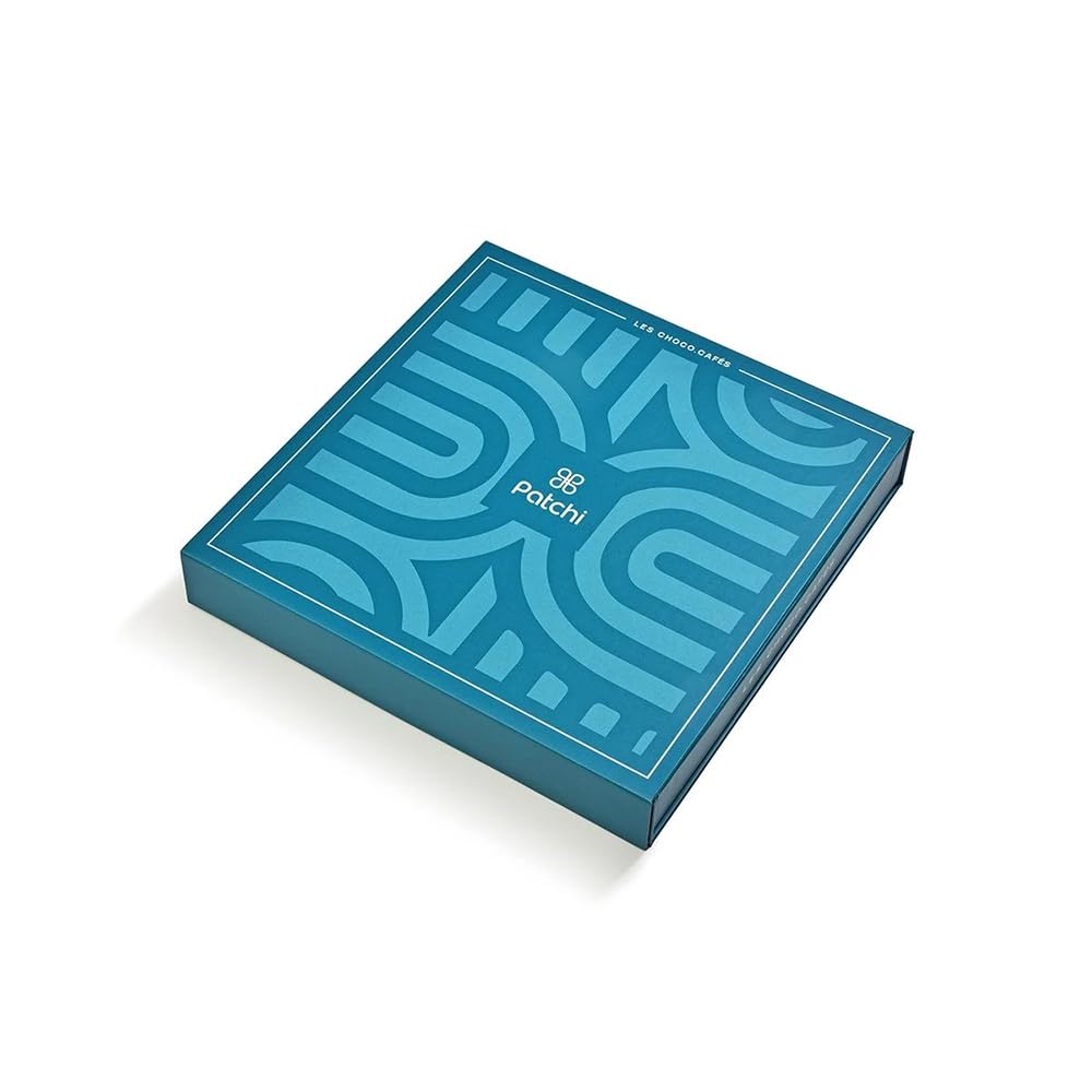Les Choco.Cafes Box of 80 Premium Milk & Dark Coffee-Flavored Chocolates | Stylish Blue-Themed Gift Box | 475g | Perfect for Coffee Lovers