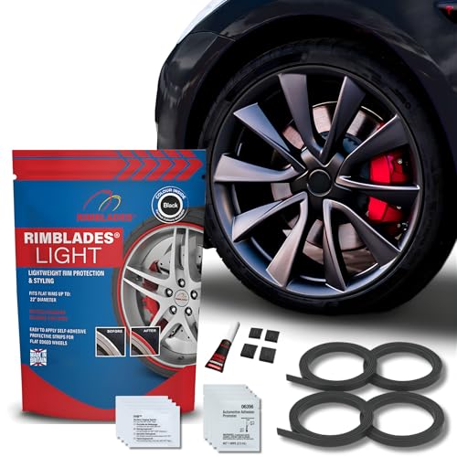 Rimblades Light Black Rim Protector - Covers 4 x 22 Inch Flat Edge Wheels | Automotive Accessory DIY Kit