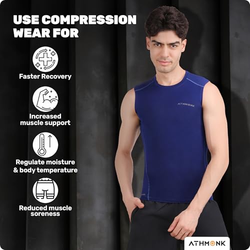 Image of Compression Vest Tank Body Shaper Without Sleeve for Men - Gym Shirt for Men Men Shapewear - Keep Dry Tight Skin Fit - Breathable Inner for Men Sports Wear Workout Gym Sports