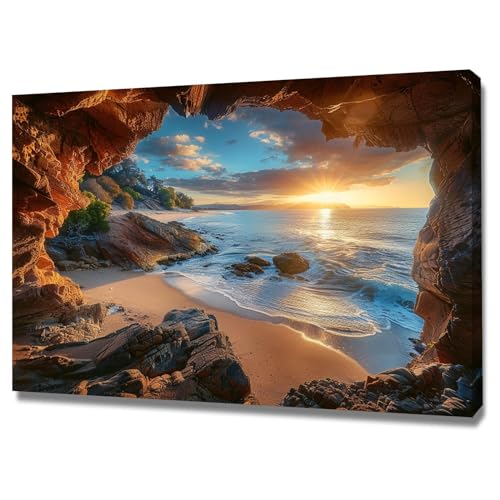 Impression sur toile decoration murale coucher de soleil encadree