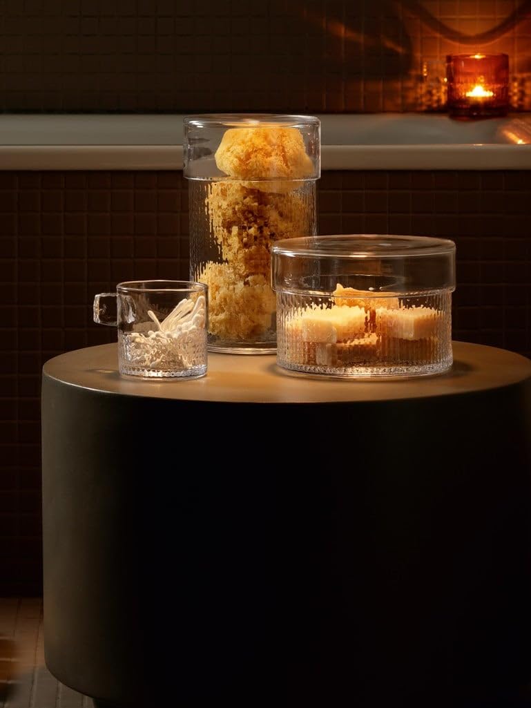 Amazon｜LSA(エルエスエー) Wicker 蓋付ガラスコンテナ 高さ24.5cm