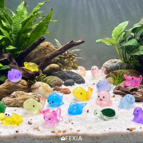Image of FEXIA 35pcs Mini Ocean Resin Animals Tiny Figurines for Fish Tank Decor