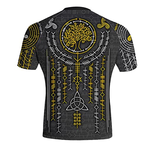 BJJ Rash Guard 4-Way Stretch Construction, Jiu Jitsu Rash Guard Men Viking Compression Shirt3