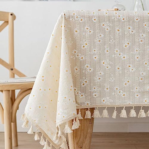 Nappe en coton rectangulaire et couverture de table de cuisine à motif marguerite - 2