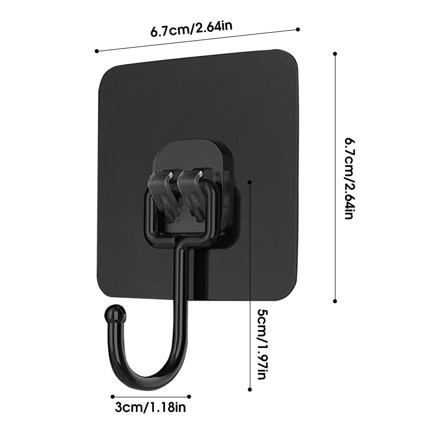 Clarmonde 10 ganci autoadesivi grandi, resistenti, 20 kg (max), rimovibili e adesivi da parete, impermeabili, antiruggine, per bagno, cucina, ufficio