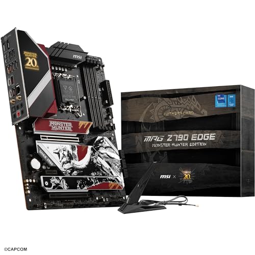 MSI MPG Z790 Edge Monster Hunter Edition Wi-Fi 7 ソリューション LGA 1700 Intel Z790 4X DDR5 SATA 8X SATA 6G 5X M.2 ATX マザーボード