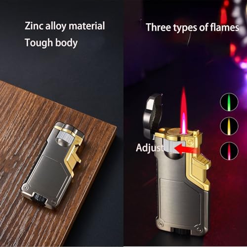 Encendedor retráctil multicolor de tres llamas miniatura 2