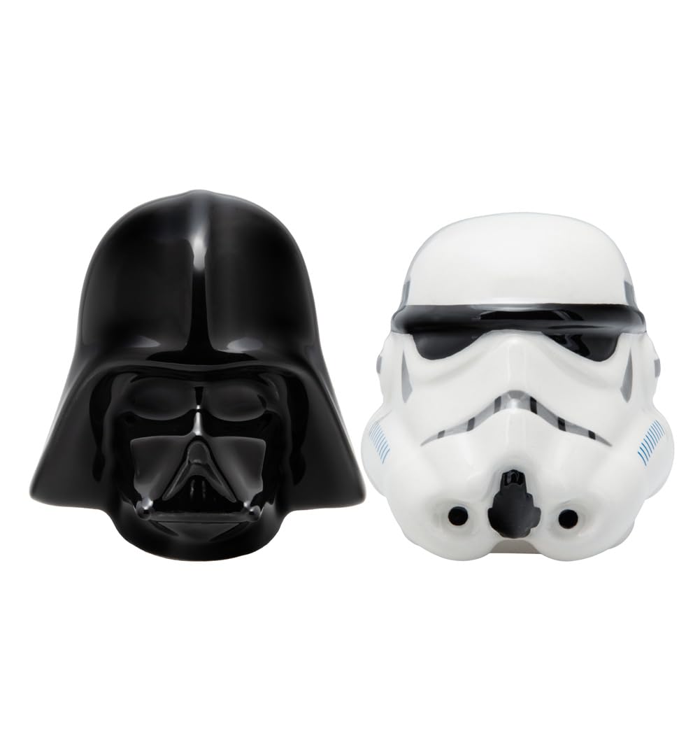 Star Wars Solniczka i pieprzniczka, oficjalna licencja Disney Stormtrooper & Darth Vader, zestaw ceramiczny do kuchni i wystroju domu, prezent na parapetówkę dla fanów filmów, komiksów i gier,