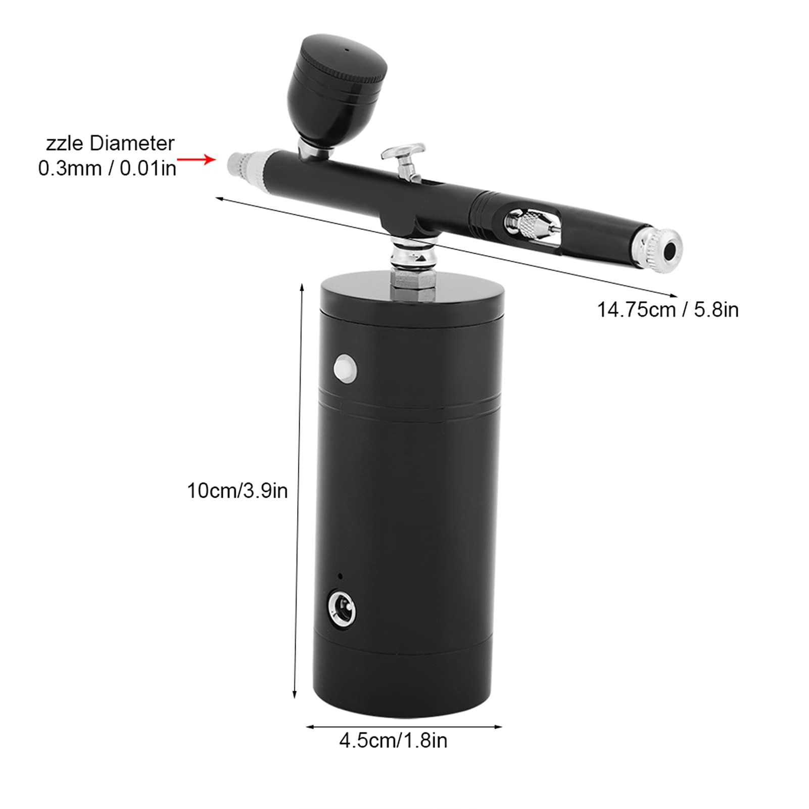 Spray Natryskowy, 0,3 Mm Czarny Mini Pistolet Natryskowy z Kompresorem Powietrza Zestaw Aerografów Zestaw Pojemności 7CC Zasilany Przez USB 8,4 V