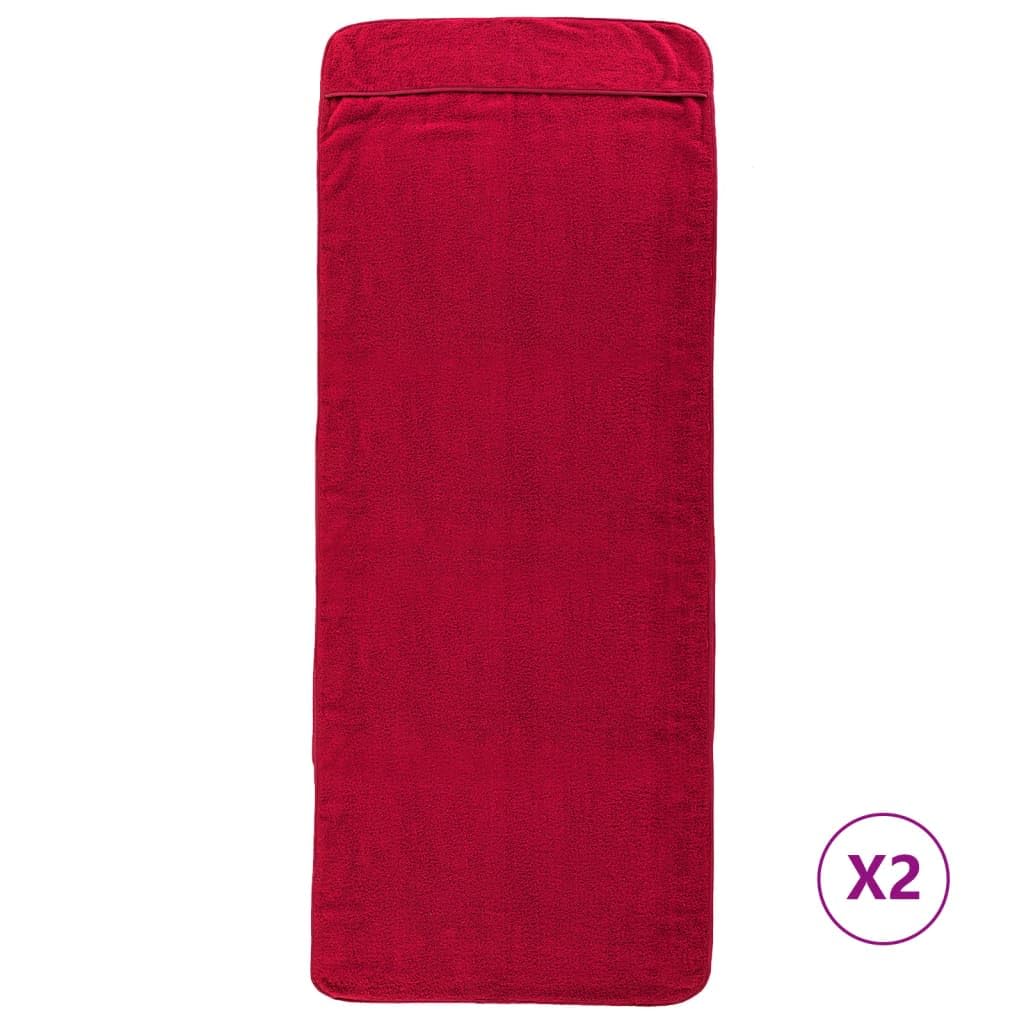 Set di 2 teli mare da 75 x 200 cm, in morbido cotone, per piscina, spiaggia e vacanze, assorbente, con lembo di fissaggio