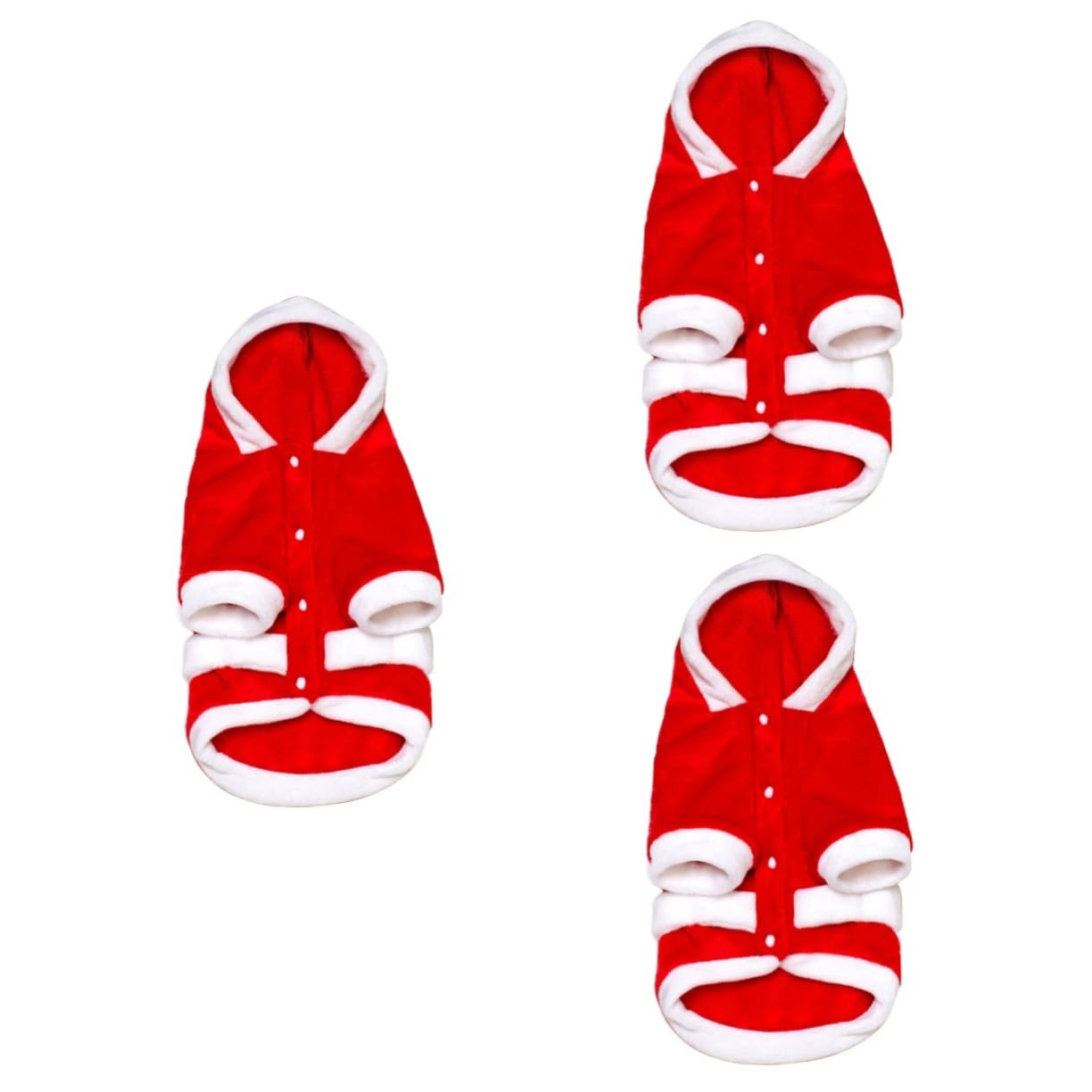 HMJGDHX 3 Pezzi Cappotto Natalizio in Flanella per Cani Abbigliamento Invernale Caldo con Cappuccio per Animali Domestici per Cani Vestito da Festa di Natale