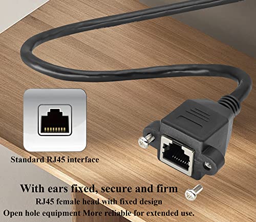 zdyCGTime RJ45 Gigabit Broadband Cat6 High Speed Network Cable Extension Cable RJ45 90° Right Angle Male to Female Connector Ethernet Cable for Routers,Network Printers etc. (Left/0.6M) - Image 4