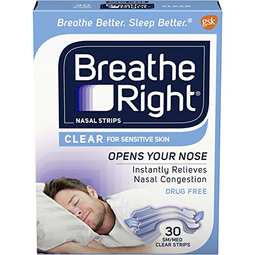 Breathe Right Clear for Sensitive Skin Small/Medium Drug-Free Nasal Strips for Nasal Congestion