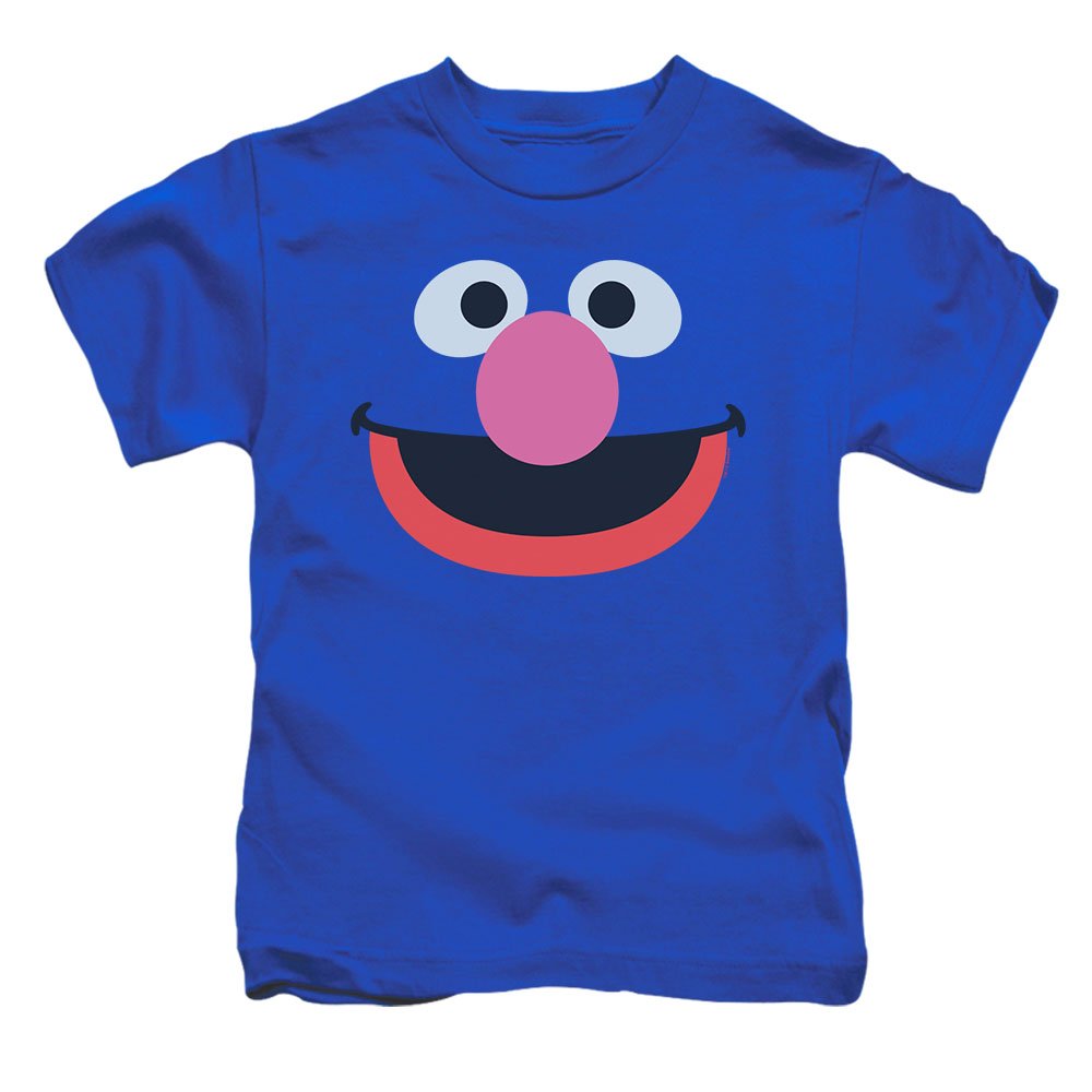 PopFunk Classic Toddler Kids Sesame Street Grover Face Unisex Boy Girl Short Sleeve Graphic T-Shirt, Size 3T