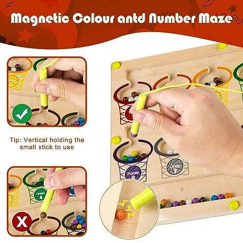 Super Fun Ice Cream Truck Magnetic Color & Number Maze Adventure Toy For Toddlers And Kids Montessori Puzzle Board F