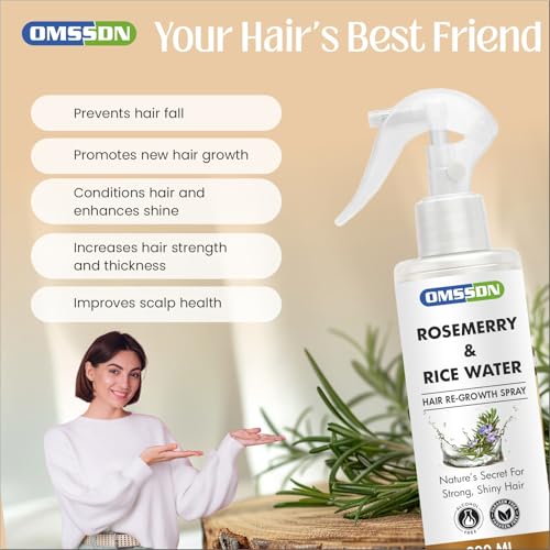 Image of Rosemary And Rice Water Hair Spray for Hair Growth and Hair Fall Control | Natural Hair Tonic for Strong, Shiny & Healthy Hair | Suitable for Men & Women (Pack of 3 x 210 ml)