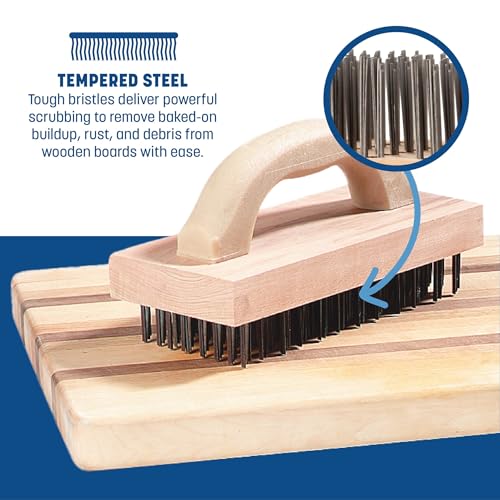 Image of Carlisle FoodService Products 4067600 Ergonomic Steel Butcher Block Scratch Brush, 9-3 /8 inch