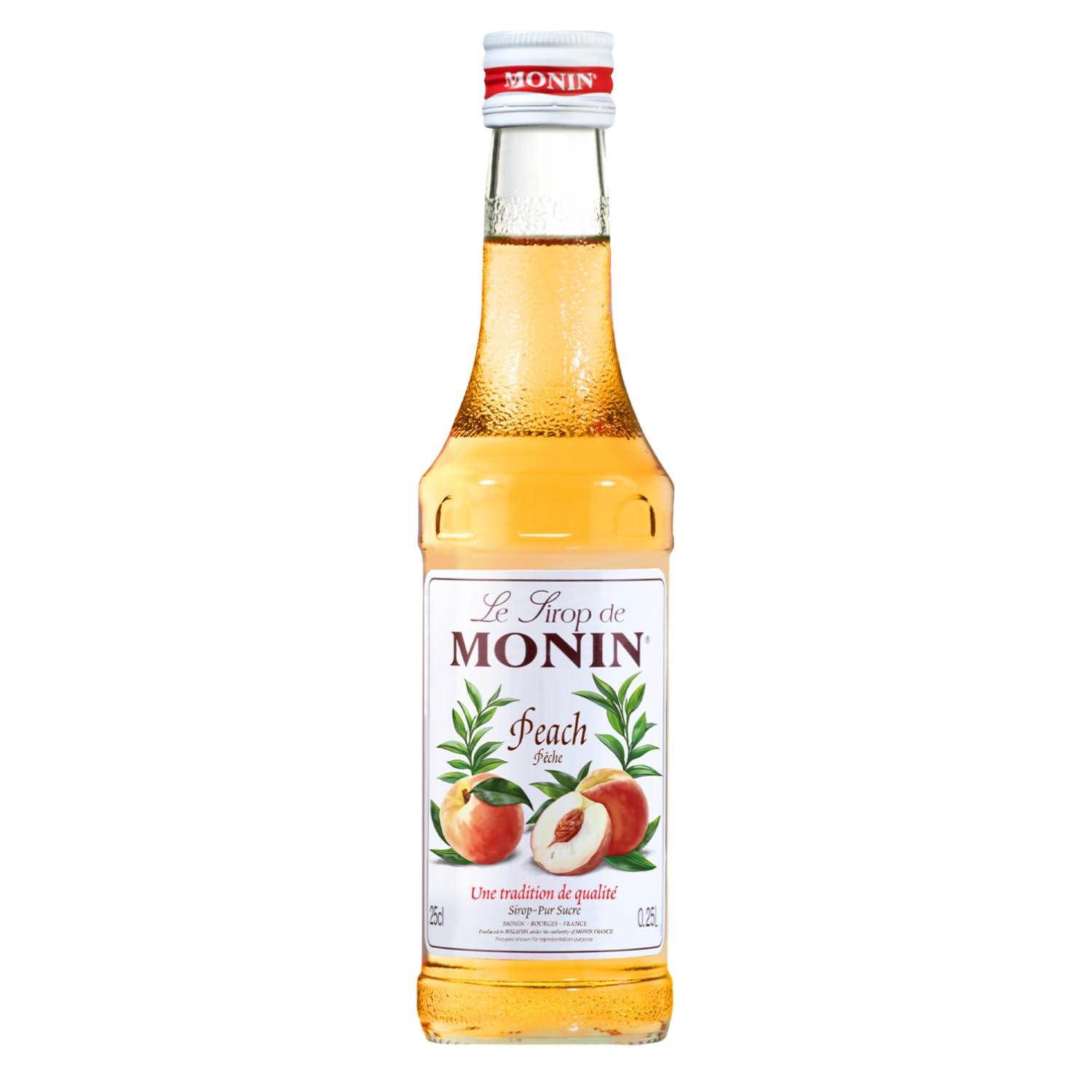 Monin Peach Bottle, Liquid, 250 Ml