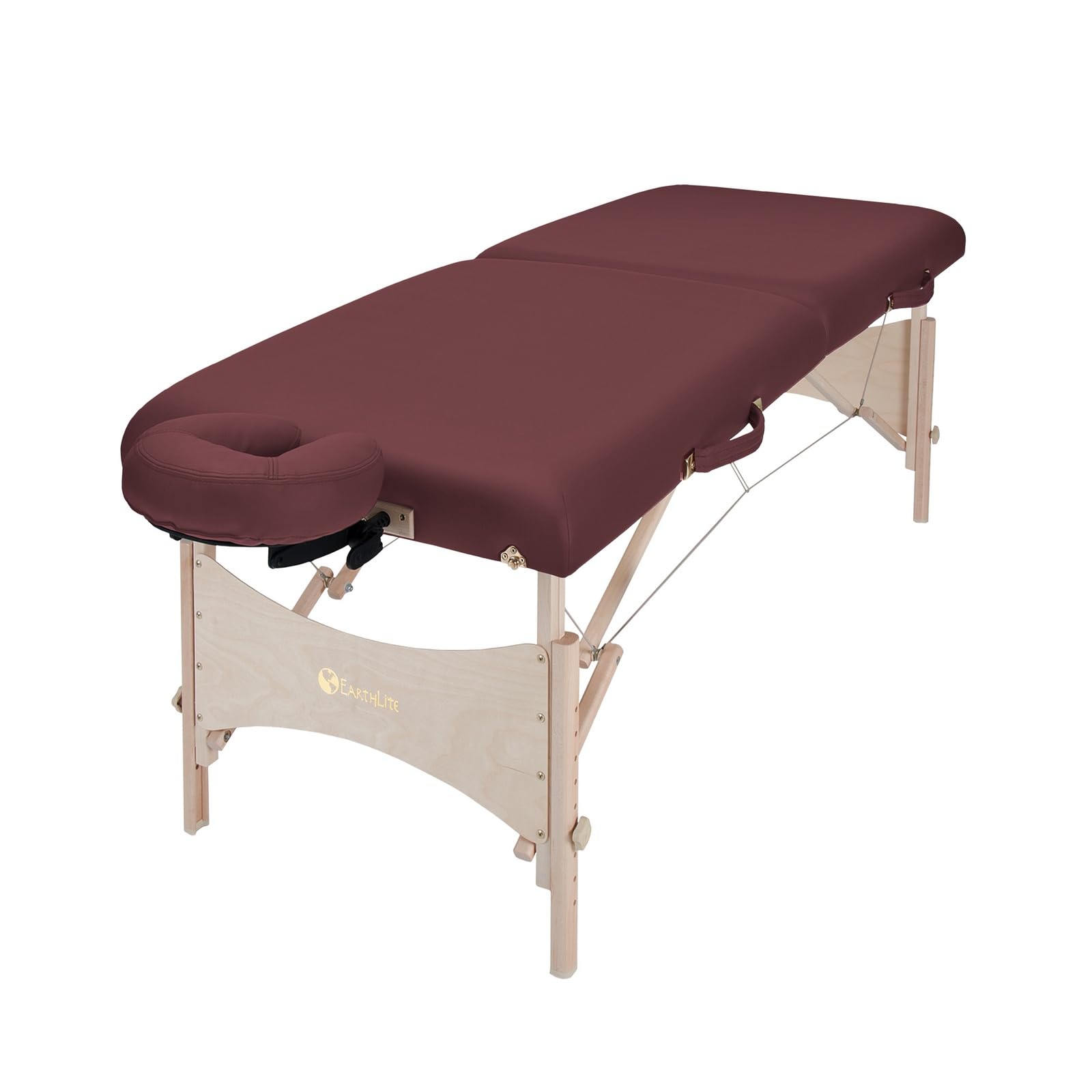 EarthLite Harmony DX Portable Massage Table Package, Includes Table + Face Cradle + Carrying Case, 30" x 73, Burgundy
