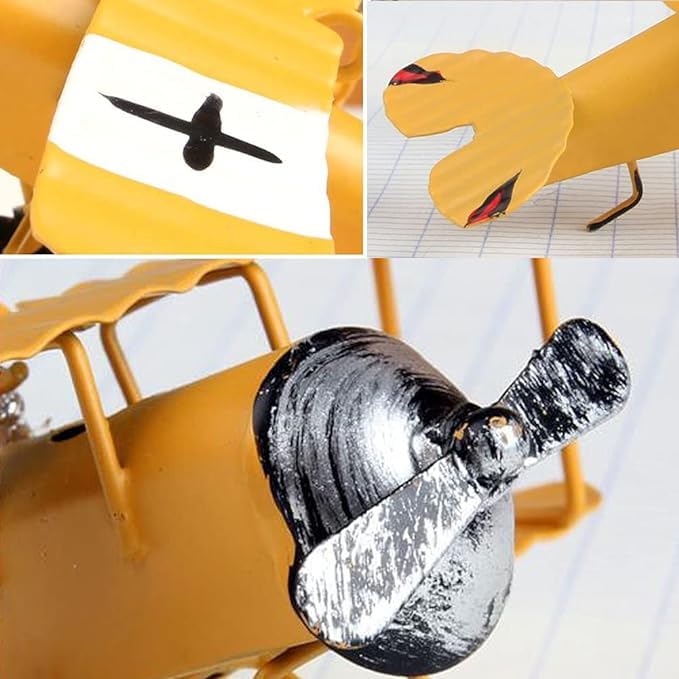 Image of BabyMoon Decorative Aircraft Small Aeroplane | Baby Photoshoot Props | Home Decor - Yellow