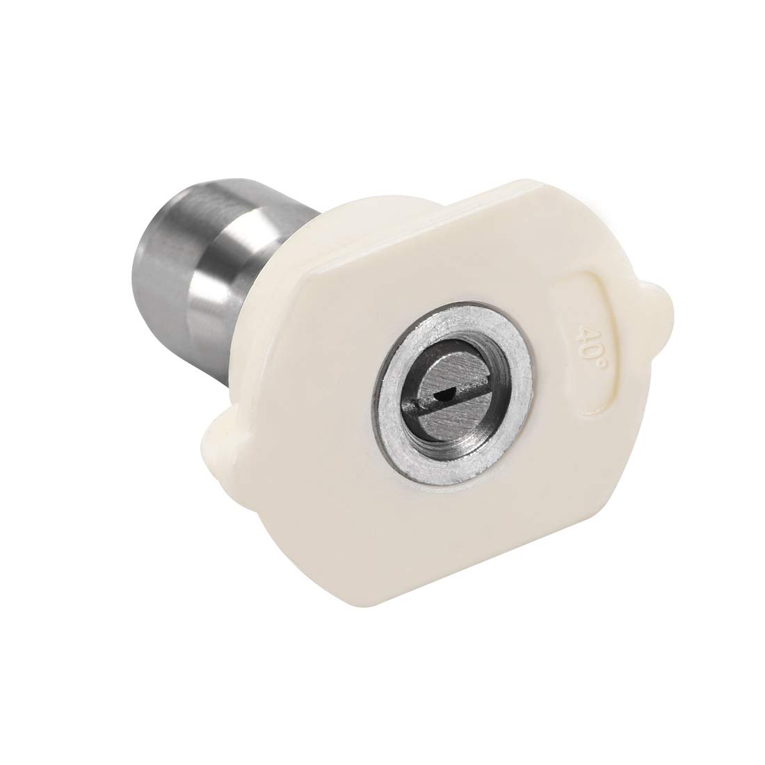 sourcing map Pressure Washer Spray Nozzle Tips, 1/4" Stainless Steel Flat Fan (40 Degree, 1.2mm Orifice Diameter)