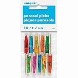 Parasoles de papel miden aproximadamente 10 cm (4") de largo y vienen en colores surtidos