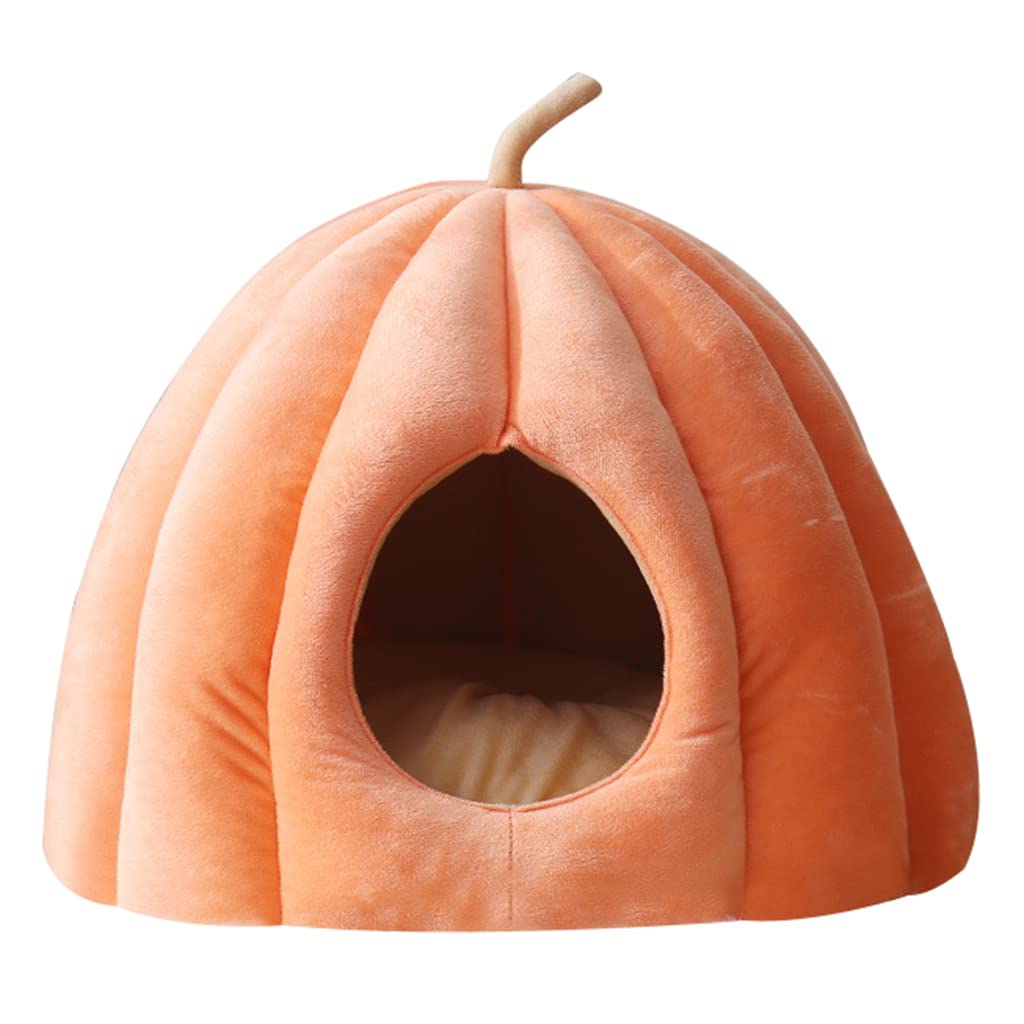 Lit igloo doux pour animaux de compagnie, tente fermée pour chats, chatons, chiots, petits animaux, coussin amovible, lit auto-chauffant pour chat