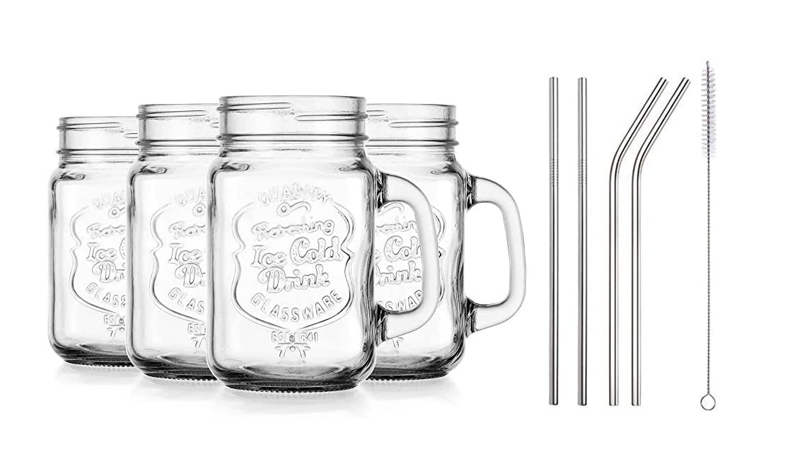 SAVE Mason Jars with Straws - 10 Pack -4