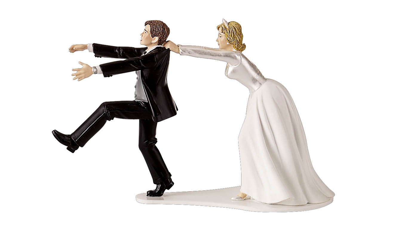 Wilton"Oh No You Don’t" Wedding Cake Topper Figurine, 6.3" W x 4.25" H