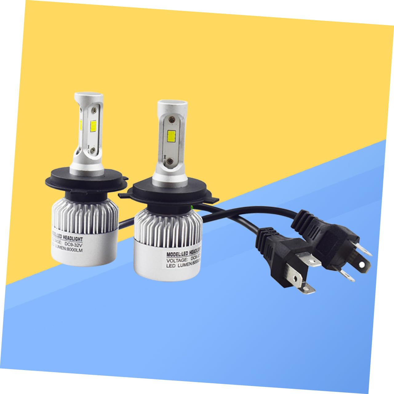 Lampada LED H4 2 Pezzi in Alluminio per Fari Auto, Csp | Compatibile Car e Trucker, Raffreddamento Veloce, Lunga Durata, Chip Csp, Design