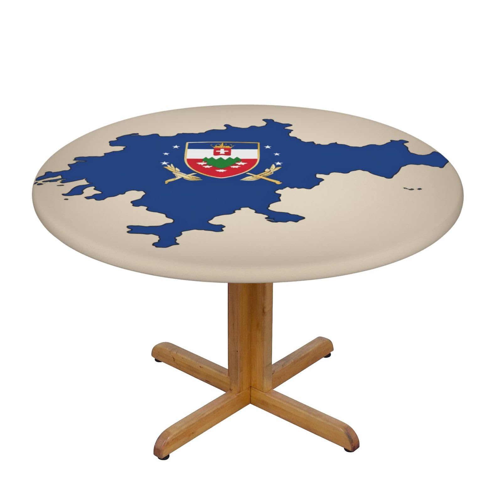 DUWAA Slovenia Flag Map02 Print Oxford Fitted Table Cover For Patio Picnic, Waterproof Round Tablecloth For Home And Outdoor