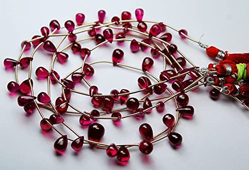 Corindon rubellite gouttes 8-10mm pour perles de joaillerie et briolettes