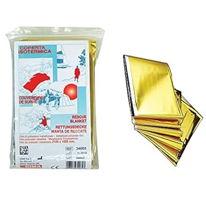 GIMA “Gima – Nooddeken, geschikt om te beschermen tegen zowel kou als hitte, het zilveren interieur houdt lichaamswarmte vast, de gouden buitenkant reflecteert de zonnestralen, 34085”