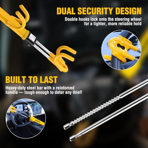 WORKPRO Heavy-Duty Steering Wheel Lock