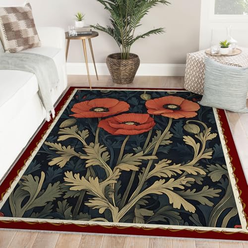 Tapis 140x200cm floraux vintage pour salon et chambre campagne