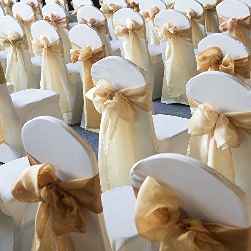 Welmatch Ivory Stretch Spandex Chair Covers Wedding Universal - 50 Pcs Banquet Wedding Party Dining Decoration Scuba Elastic Chair Covers (Ivory, 50) #TOP6