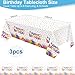 NatNarr 3 Pack Plastic Birthday Tablecloth, 54 x 108 Inch Disposable PE Happy Birthday Tablecloth Waterproof Rectangle Birthdays Party Table Cover for Birthdays Party Decorations