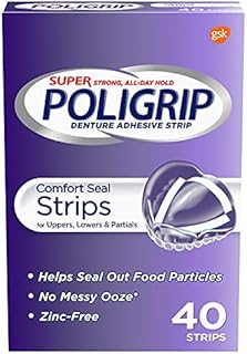 Super Poligrip Strips Size 40 Ct Poligrip Strong All Day Comfort Seal Denture Adhesive Strips
