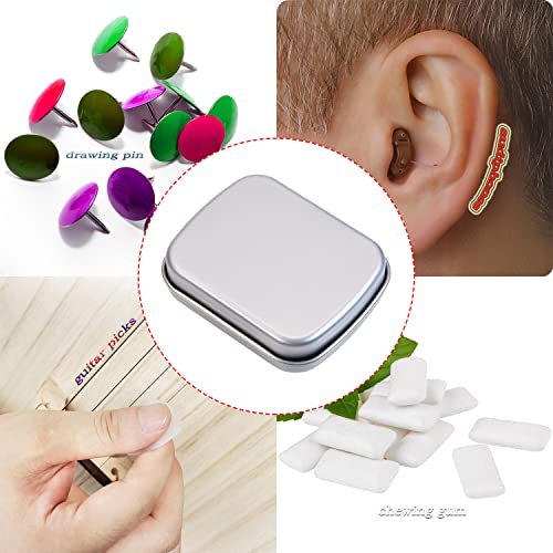 Image of Mini Skater Small Metal Portable Storage Box, Mini Rectangle Empty Hinged Tins with Lid, Home Organizer for Drawing Pin, Pills, Candies, Earring and Jewelry Craft, Silver Grey (4)