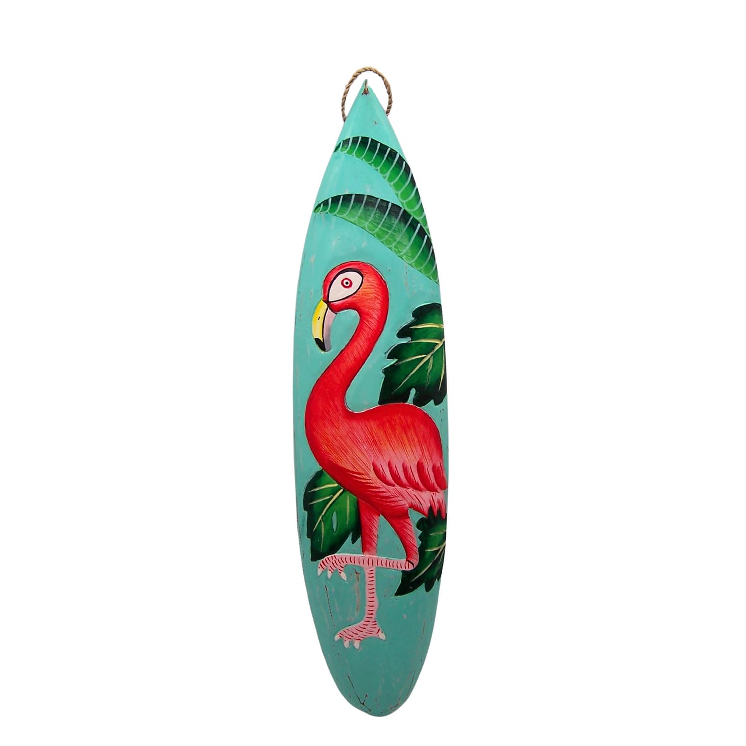 Flamingo Surfboard Wall Plaque, Hanging Wall Décor, Beach House Decor, 24 Inches