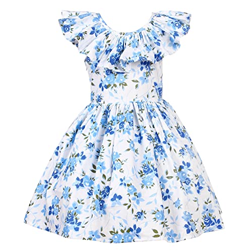 Image of Alina Enterprises Cotton Floral Digital Printed Girl's Frock for Summer