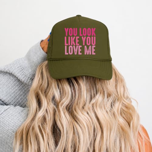 Image of You Look Like You Love Me Trucker Hat Country Song Lyrics Adult Classic 5 Panel Mesh Snapback