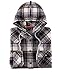 ZENTHACE Mens Long Sleeve Flannel with Hood Snap Button Down Hooded Flannel Shirt Jacket with Hoodie Coffee White S