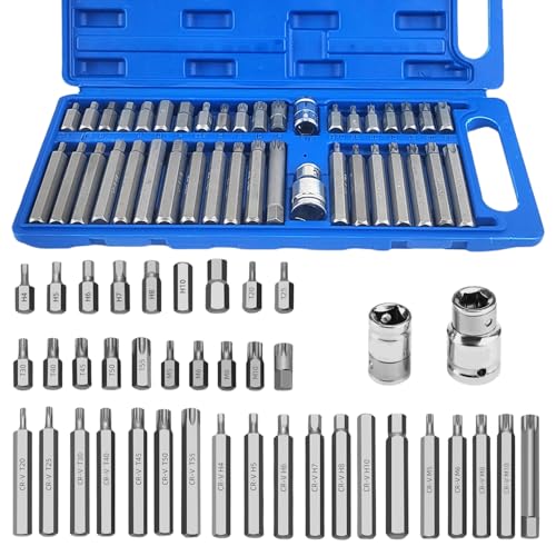 40 Piezas Hexagonales Puntas Torx Kit, Incluyen Hexagonales, Torx y Spline Puntas, Puntas Atornillador Imantadas Kit, Llaves...