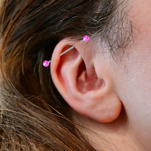 10Pcs 14G Industrial Piercing Jewelry Surgical Steel Industrial Barbell Earrings for Women Helix Cartilage Piercing Earrings4
