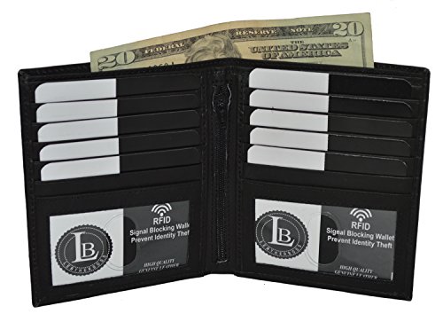 RFID HIPSTER WALLET WITH 2 ID WINDOWS By Leatherboss