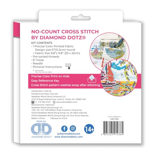 Image of DIAMOND DOTZ Sailing Away Stamped Cross Stitch for Adults, Counted Pattern