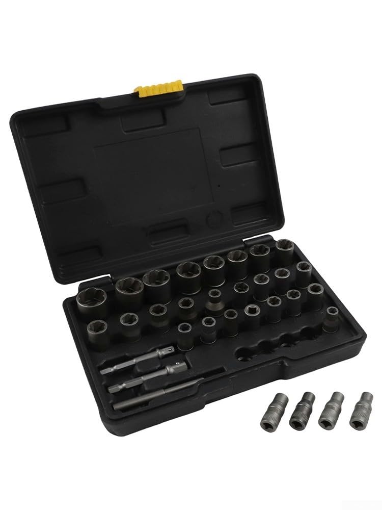 Juego Extractor Tuercas 32 Pcs para acero CR-MO Dañadas Juego