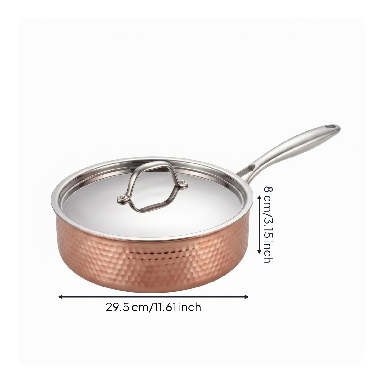 Sauteuse avec Couvercle Texturé, 26CM